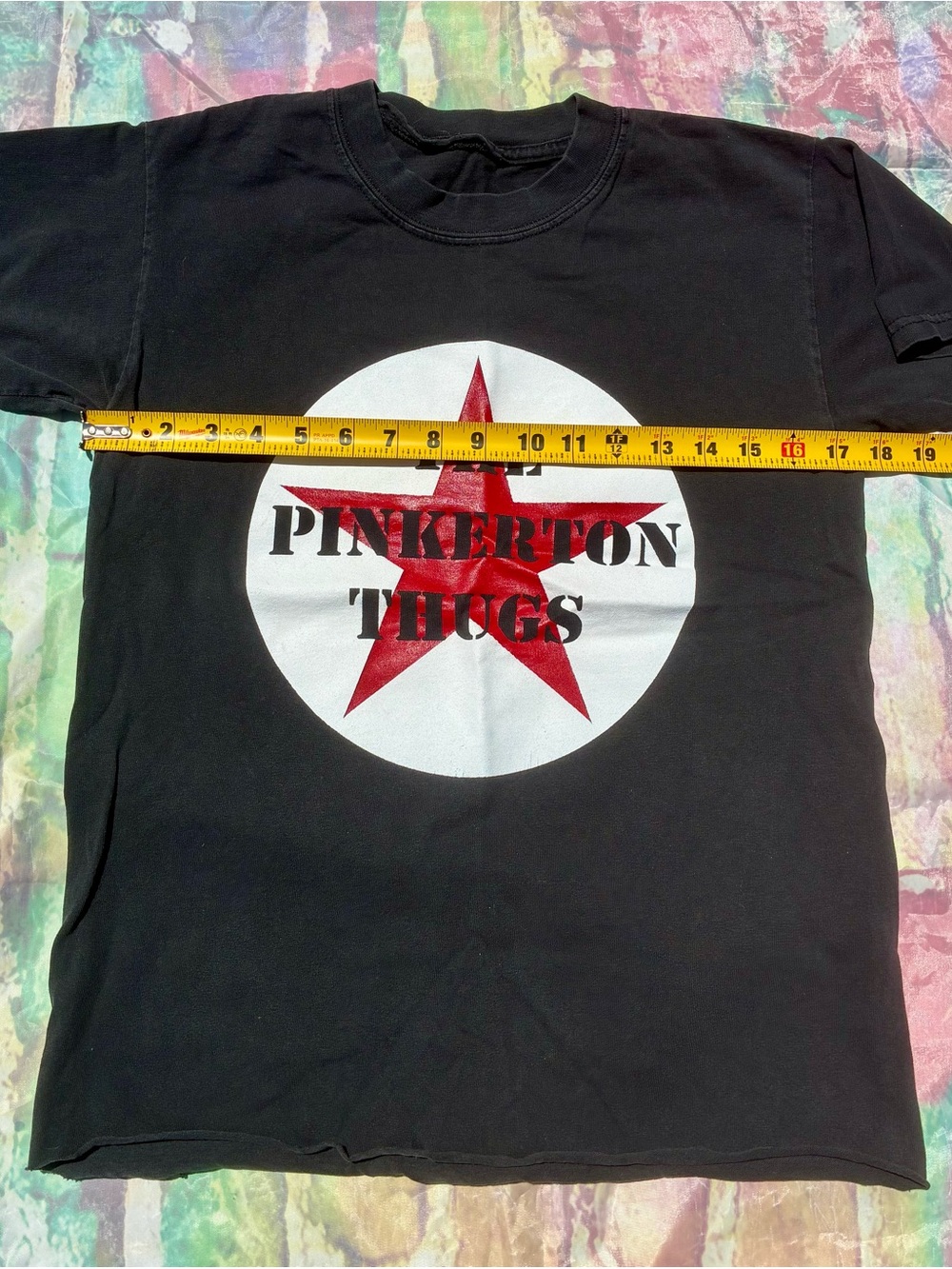 Rare vintage retro band The Pinkerton Thugs Graphic Tee - Black with Red Star